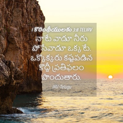 Picture 04 - 1 కొరింథీయులకు 3:8 TELIRV - నాటే వాడూ నీరు - Bible Verse Picture