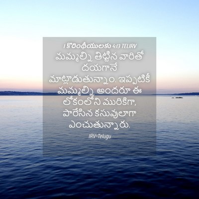 Picture 04 - 1 కొరింథీయులకు 4:13 TELIRV - మమ్మల్ని తిట్టిన - Bible Verse Picture