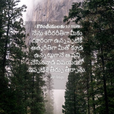 Picture 04 - 1 కొరింథీయులకు 5:3 TELIRV - నేను శరీరరీతిగా - Bible Verse Picture