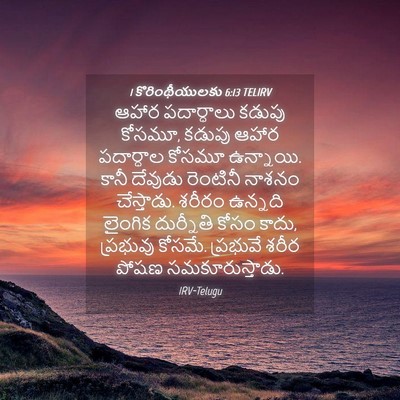 Picture 04 - 1 కొరింథీయులకు 6:13 TELIRV - ఆహార పదార్ధాలు - Bible Verse Picture