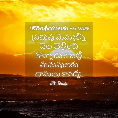 Picture 04 - 1 కొరింథీయులకు 7:23 TELIRV - ప్రభువు మిమ్మల్ని - Bible Verse Picture
