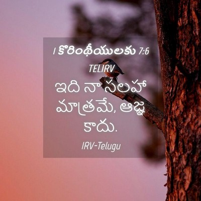 Picture 04 - 1 కొరింథీయులకు 7:6 TELIRV - ఇది నా సలహా - Bible Verse Picture