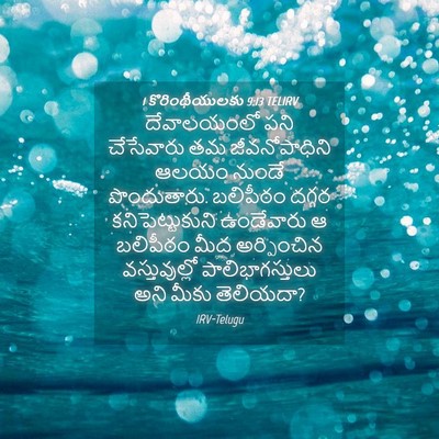 Picture 04 - 1 కొరింథీయులకు 9:13 TELIRV - దేవాలయంలో పని - Bible Verse Picture