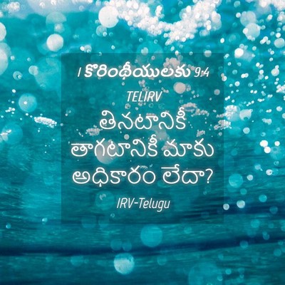 Picture 04 - 1 కొరింథీయులకు 9:4 TELIRV - తినటానికీ - Bible Verse Picture