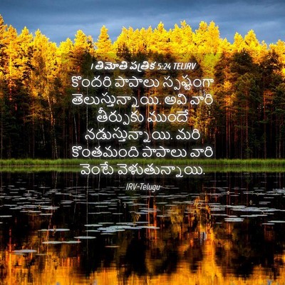 Picture 04 - 1 తిమోతి పత్రిక 5:24 TELIRV - కొందరి పాపాలు - Bible Verse Picture