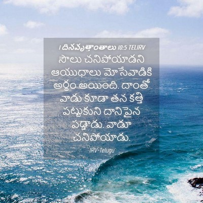Picture 04 - 1 దినవృత్తాంతాలు 10:5 TELIRV - సౌలు చనిపోయాడని - Bible Verse Picture