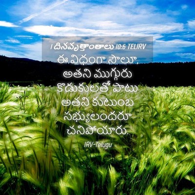 Picture 04 - 1 దినవృత్తాంతాలు 10:6 TELIRV - ఈ విధంగా సౌలూ, అతని - Bible Verse Picture