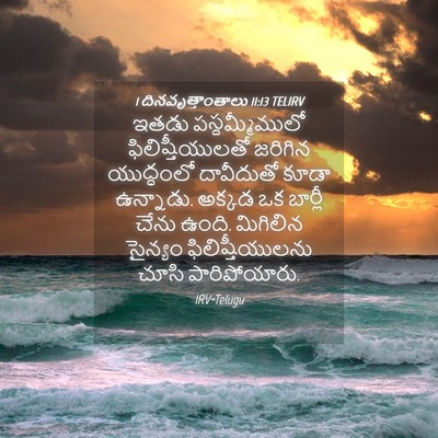 Picture 04 - 1 దినవృత్తాంతాలు 11:13 TELIRV - ఇతడు పస్దమ్మీములో - Bible Verse Picture