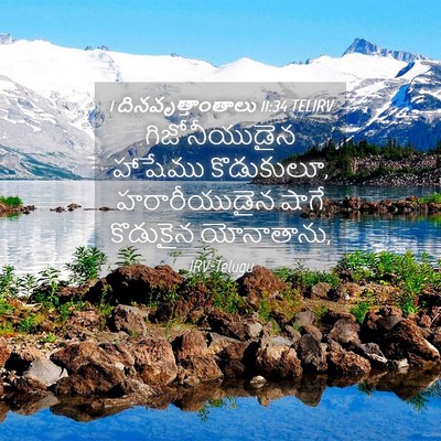 Picture 04 - 1 దినవృత్తాంతాలు 11:34 TELIRV - గిజోనీయుడైన - Bible Verse Picture
