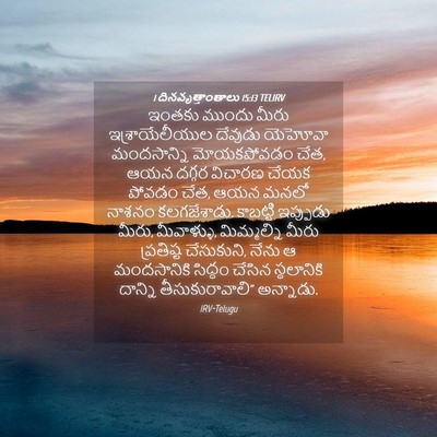Picture 04 - 1 దినవృత్తాంతాలు 15:13 TELIRV - ఇంతకు ముందు మీరు - Bible Verse Picture