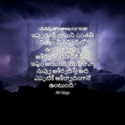 Picture 04 - 1 దినవృత్తాంతాలు 17:27 TELIRV - ఇప్పుడు నీ దాసుని - Bible Verse Picture