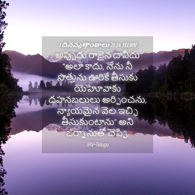 Picture 04 - 1 దినవృత్తాంతాలు 21:24 TELIRV - అప్పుడు రాజైన - Bible Verse Picture