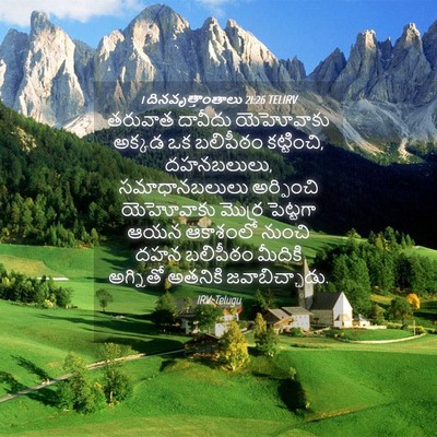 Picture 04 - 1 దినవృత్తాంతాలు 21:26 TELIRV - తరువాత దావీదు - Bible Verse Picture