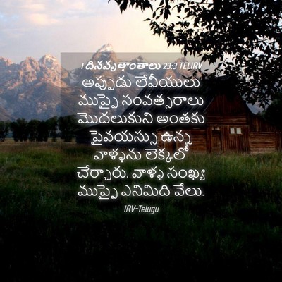 Picture 04 - 1 దినవృత్తాంతాలు 23:3 TELIRV - అప్పుడు లేవీయులు - Bible Verse Picture