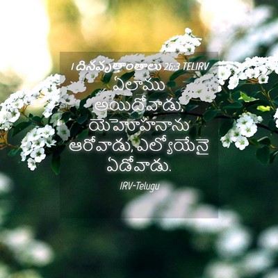 Picture 04 - 1 దినవృత్తాంతాలు 26:3 TELIRV - ఏలాము అయిదోవాడు, - Bible Verse Picture