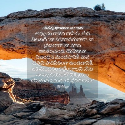 Picture 04 - 1 దినవృత్తాంతాలు 28:2 TELIRV - అప్పుడు రాజైన - Bible Verse Picture
