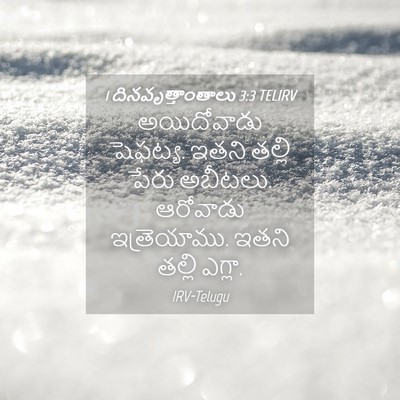 Picture 04 - 1 దినవృత్తాంతాలు 3:3 TELIRV - అయిదోవాడు షెఫట్య. - Bible Verse Picture