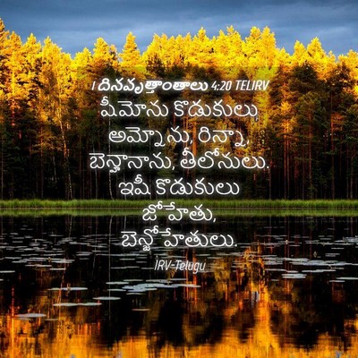 Picture 04 - 1 దినవృత్తాంతాలు 4:20 TELIRV - షీమోను కొడుకులు - Bible Verse Picture
