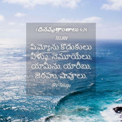 Picture 04 - 1 దినవృత్తాంతాలు 4:24 TELIRV - షిమ్యోను కొడుకులు - Bible Verse Picture