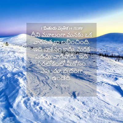 Picture 04 - 1 పేతురు పత్రిక 1:4 TELIRV - దీని మూలంగా మనకు - Bible Verse Picture