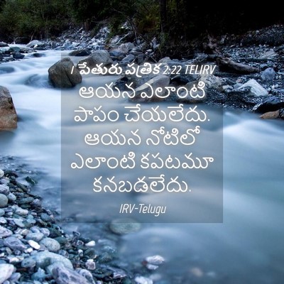 Picture 04 - 1 పేతురు పత్రిక 2:22 TELIRV - ఆయన ఎలాంటి పాపం - Bible Verse Picture
