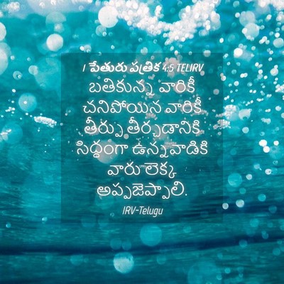 Picture 04 - 1 పేతురు పత్రిక 4:5 TELIRV - బతికున్న వారికీ - Bible Verse Picture