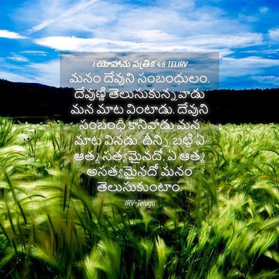 Picture 04 - 1 యోహాను పత్రిక 4:6 TELIRV - మనం దేవుని - Bible Verse Picture