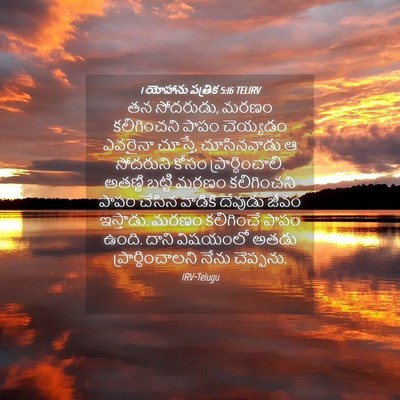 Picture 04 - 1 యోహాను పత్రిక 5:16 TELIRV - తన సోదరుడు, మరణం - Bible Verse Picture