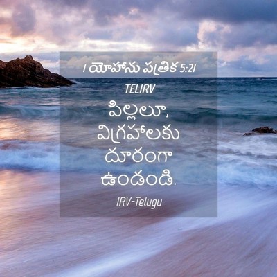 Picture 04 - 1 యోహాను పత్రిక 5:21 TELIRV - పిల్లలూ, - Bible Verse Picture