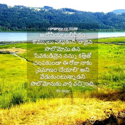 Picture 04 - 1 రాజులు 1:51 TELIRV - అదోనీయా బలిపీఠం - Bible Verse Picture