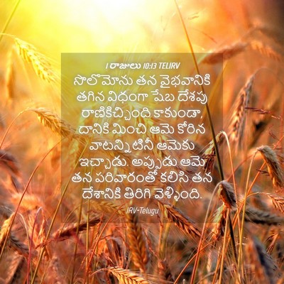 Picture 04 - 1 రాజులు 10:13 TELIRV - సొలొమోను తన - Bible Verse Picture