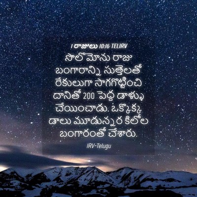 Picture 04 - 1 రాజులు 10:16 TELIRV - సొలొమోను రాజు - Bible Verse Picture