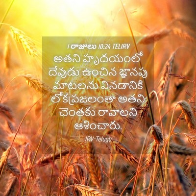 Picture 04 - 1 రాజులు 10:24 TELIRV - అతని హృదయంలో - Bible Verse Picture