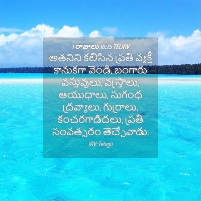 Picture 04 - 1 రాజులు 10:25 TELIRV - అతనిని కలిసిన - Bible Verse Picture
