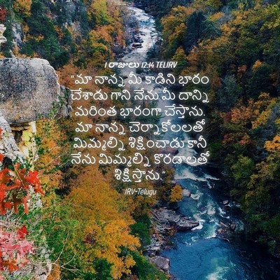 Picture 04 - 1 రాజులు 12:14 TELIRV - “మా నాన్న మీ - Bible Verse Picture
