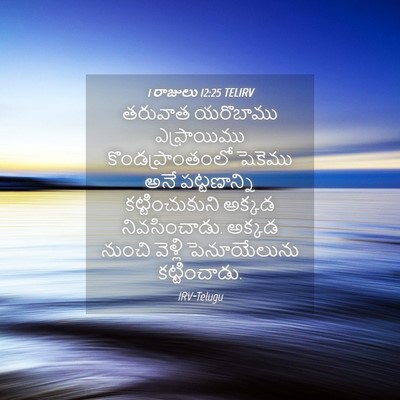Picture 04 - 1 రాజులు 12:25 TELIRV - తరువాత యరొబాము - Bible Verse Picture