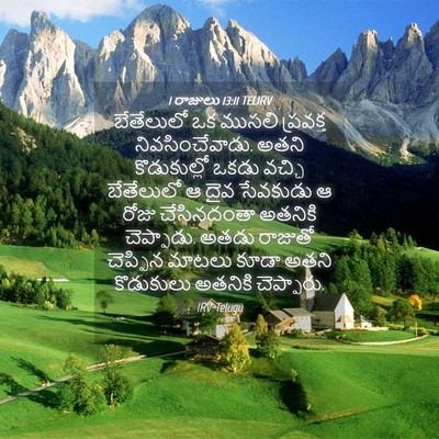 Picture 04 - 1 రాజులు 13:11 TELIRV - బేతేలులో ఒక ముసలి - Bible Verse Picture