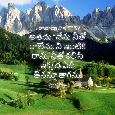 Picture 04 - 1 రాజులు 13:16 TELIRV - అతడు “నేను నీతో - Bible Verse Picture