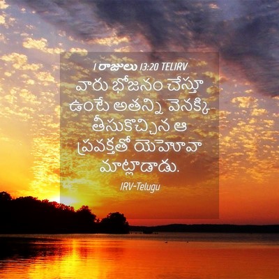 Picture 04 - 1 రాజులు 13:20 TELIRV - వారు భోజనం చేస్తూ - Bible Verse Picture