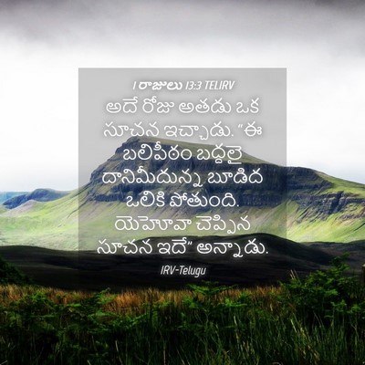 Picture 04 - 1 రాజులు 13:3 TELIRV - అదే రోజు అతడు ఒక - Bible Verse Picture