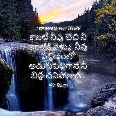 Picture 04 - 1 రాజులు 14:12 TELIRV - కాబట్టి నీవు లేచి - Bible Verse Picture