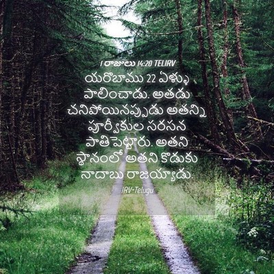 Picture 04 - 1 రాజులు 14:20 TELIRV - యరొబాము 22 ఏళ్ళు - Bible Verse Picture