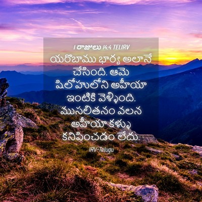 Picture 04 - 1 రాజులు 14:4 TELIRV - యరొబాము భార్య - Bible Verse Picture