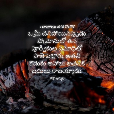 Picture 04 - 1 రాజులు 16:28 TELIRV - ఒమ్రీ - Bible Verse Picture