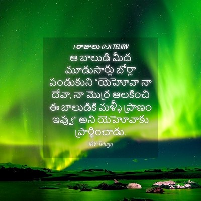 Picture 04 - 1 రాజులు 17:21 TELIRV - ఆ బాలుడి మీద - Bible Verse Picture