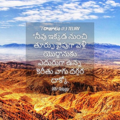 Picture 04 - 1 రాజులు 17:3 TELIRV - “నీవు ఇక్కడ నుంచి - Bible Verse Picture