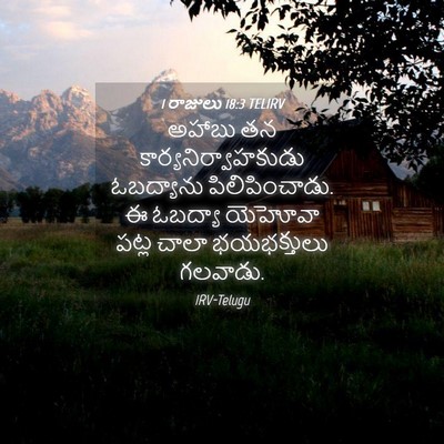 Picture 04 - 1 రాజులు 18:3 TELIRV - అహాబు తన - Bible Verse Picture