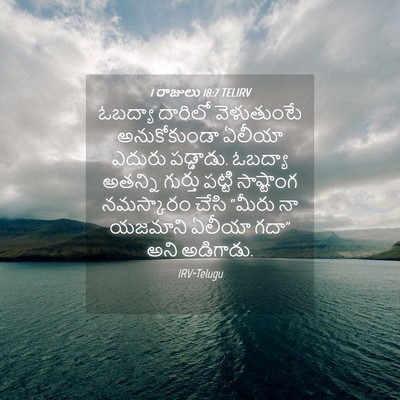Picture 04 - 1 రాజులు 18:7 TELIRV - ఓబద్యా దారిలో - Bible Verse Picture