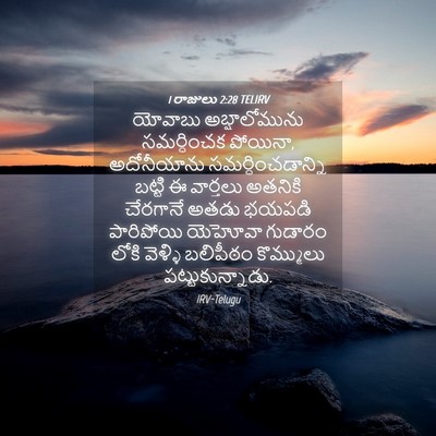 Picture 04 - 1 రాజులు 2:28 TELIRV - యోవాబు - Bible Verse Picture
