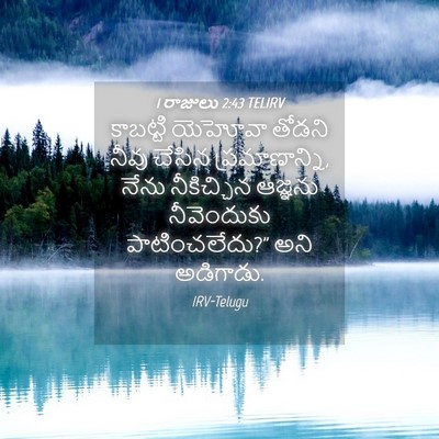 Picture 04 - 1 రాజులు 2:43 TELIRV - కాబట్టి యెహోవా - Bible Verse Picture